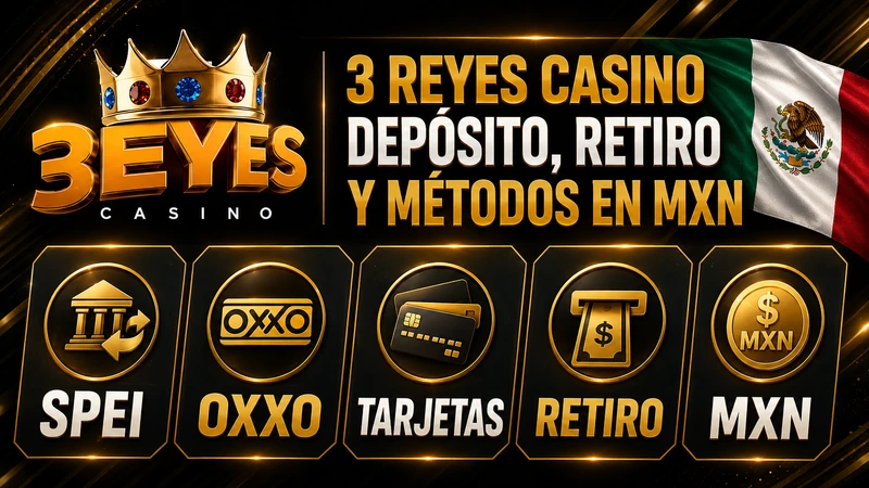 Depósitos, retiros y métodos MXN en 3 reyes casino